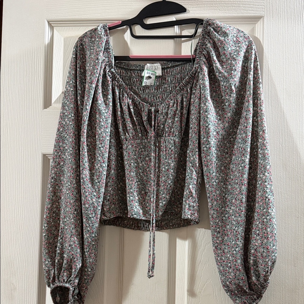 Sienna Sky Floral Blouse with Long Sleeves